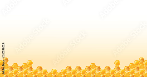 flat design bee honeycomb background with empty space