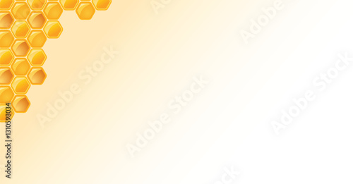 flat design bee honeycomb background with empty space