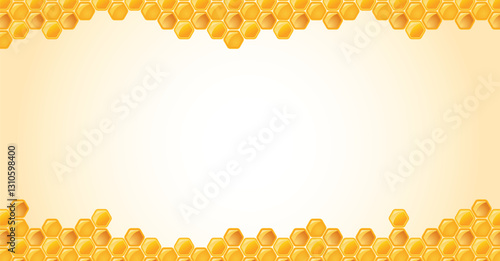 flat design bee honeycomb background with empty space