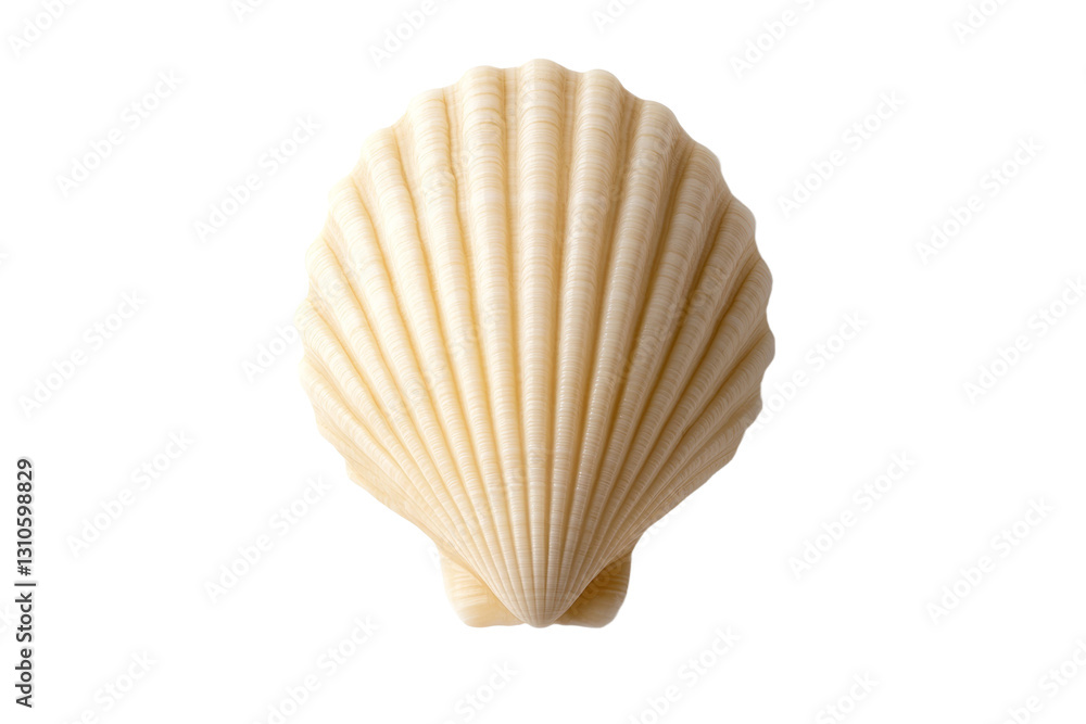 White shell with a brown center, isolated White shell with a brown center, isolated