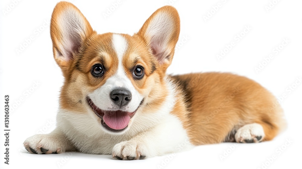 Happy corgi dog isolated on white background displaying a cheerful expression and vibrant personality for pet lovers Happy corgi dog isolated on white background displaying a cheerful expression and vibrant personality for pet lovers
