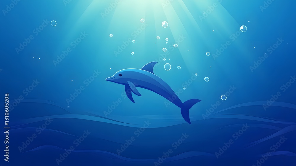 Fototapeta premium Dolphin in blue water