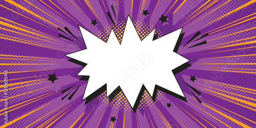 purple abstract comic book pop art template