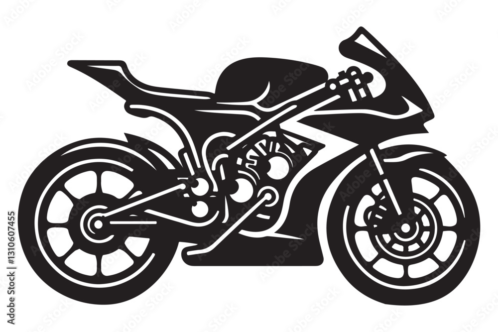 Sleek Motorcycle Silhouette Vector Illustration for Automotive Projects Sleek Motorcycle Silhouette Vector Illustration for Automotive Projects
