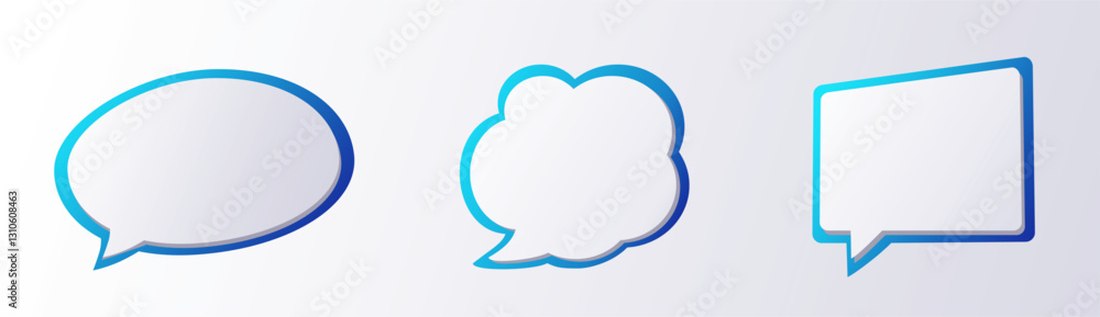 speech bubble balloon 3d vector editable stroke 