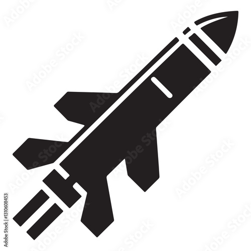 Patriotic Rocket Silhouette Illustration Reaching for Success and Innovation