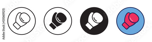 boxing gloves icon set vector design