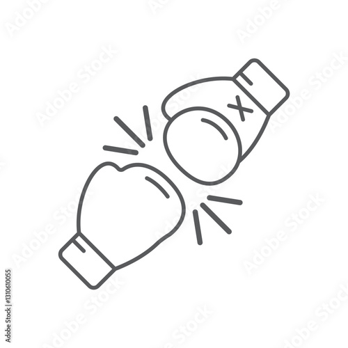 boxing glove outlines icon vector