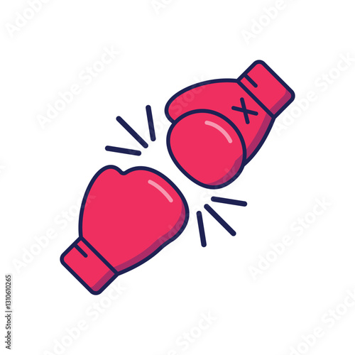 boxing glove flat icon vector