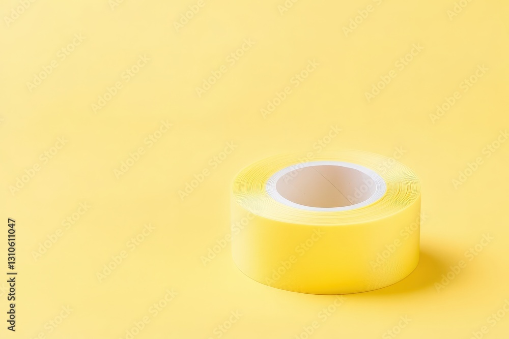 Yellow Tape Roll on Yellow Background. Yellow Tape Roll on Yellow Background.