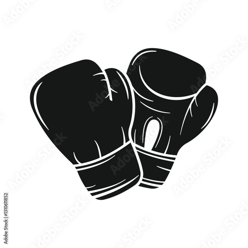  Sketch of boxing gloves pair black