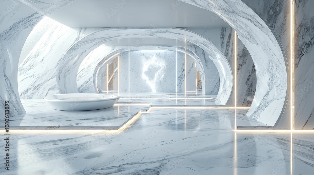 Obraz premium Futuristic Marble Interior Design with Striking Aesthetic Elements
