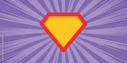  abstract comic book purple with superhero logo