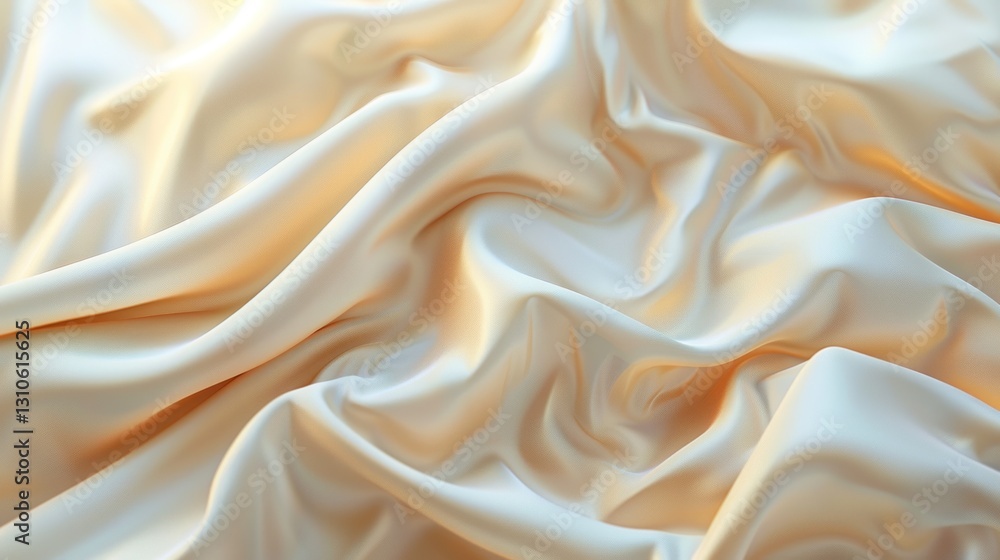 Fototapeta premium Soft, flowing silk fabric draped elegantly with shadows