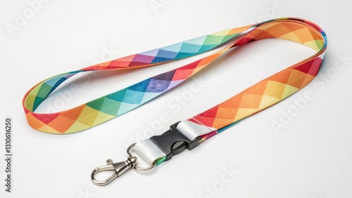 Rainbow Lanyard on White Background