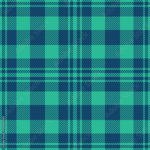 Pastel Green/blue and Metallic Prussian Blue Seamless Tartan Textile Design