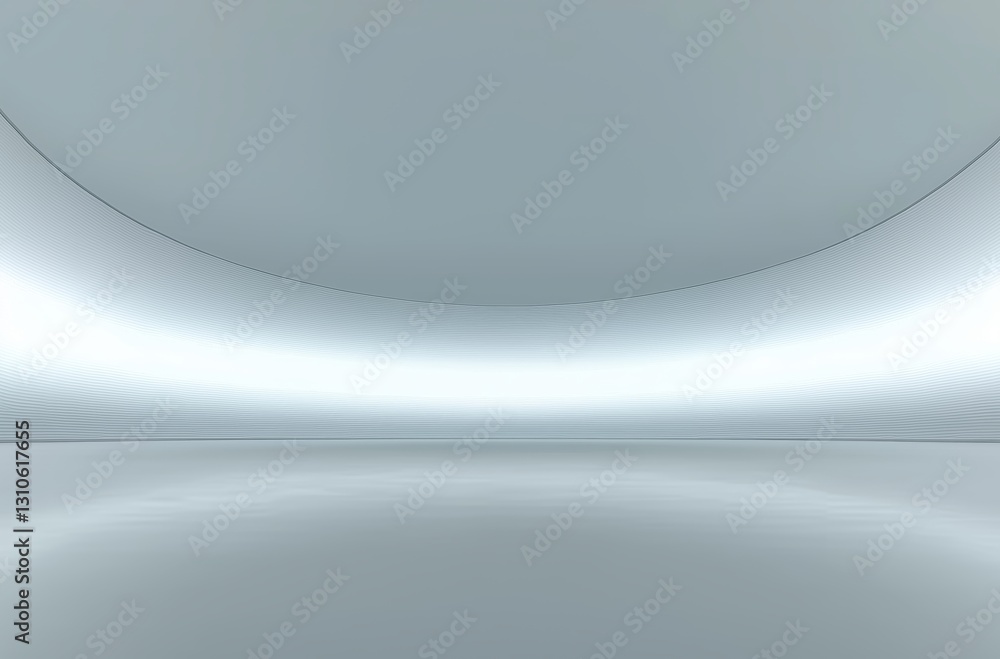 Minimalistic White Curved Wall with Soft Lighting in a Modern Stylish Interior Space Minimalistic White Curved Wall with Soft Lighting in a Modern Stylish Interior Space