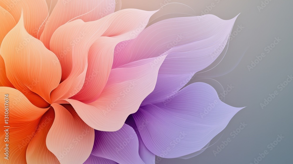 Beautiful Flower with Pink and Orange Petals in Vibrant Natural Setting Beautiful Flower with Pink and Orange Petals in Vibrant Natural Setting
