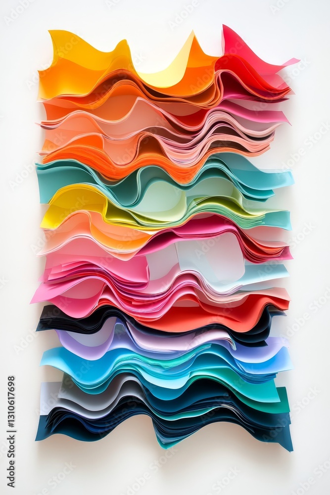 Paper sheets of different colors on a white background. Paper sheets of different colors on a white background.