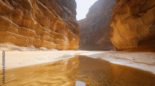 Wallpaper Mural Sunlit Canyon, Water Reflecting Walls Torontodigital.ca