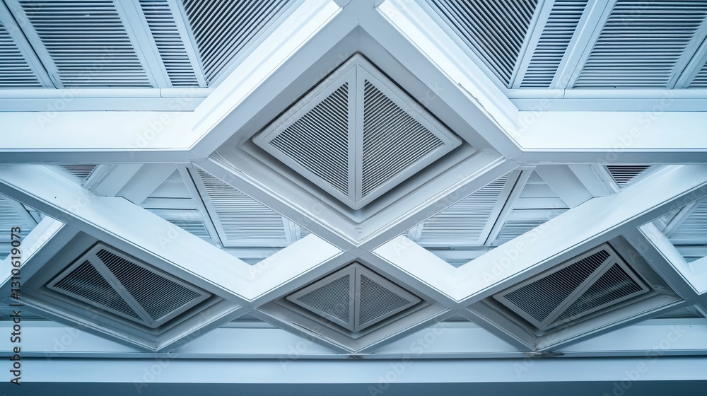 Obraz premium Macro Shot of Air Conditioning Vents in Modern Architectural Design