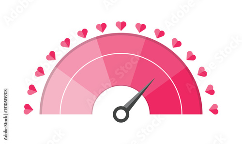 love heart indicator flat design
