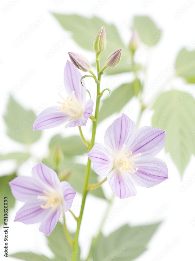 Obraz premium isolated white background of bellflower platycodon grandiflorus