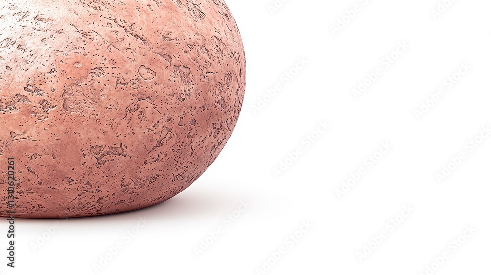 Fototapeta premium Abstract sphere, textured, isolated, white