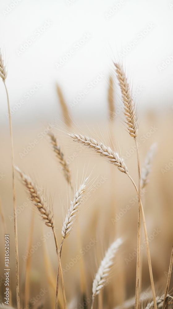 Minimalist Composition with Scattered Wheat Stalks in Soft Light Minimalist Composition with Scattered Wheat Stalks in Soft Light