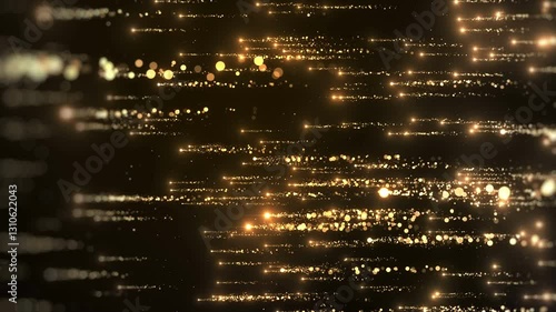 Gold Elegant Particle Background with particle glitter and elegant lights for your text , awards , cosmetic , sci fi technology