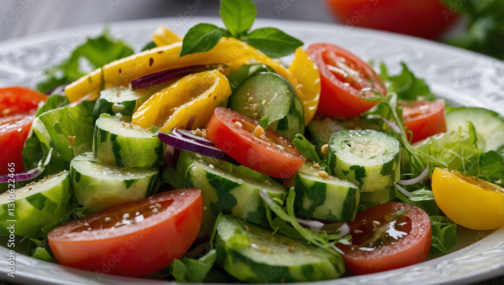 image of delicious vegetable salad served ready to eat image of delicious vegetable salad served ready to eat
