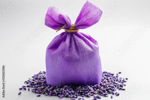 Purple Lavender Sachet on Dried Flowers.