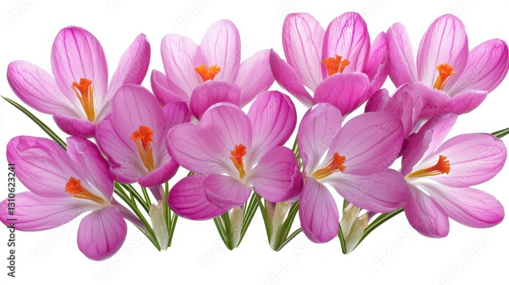 Spring Crocus Bouquet Isolated White Spring Crocus Bouquet Isolated White