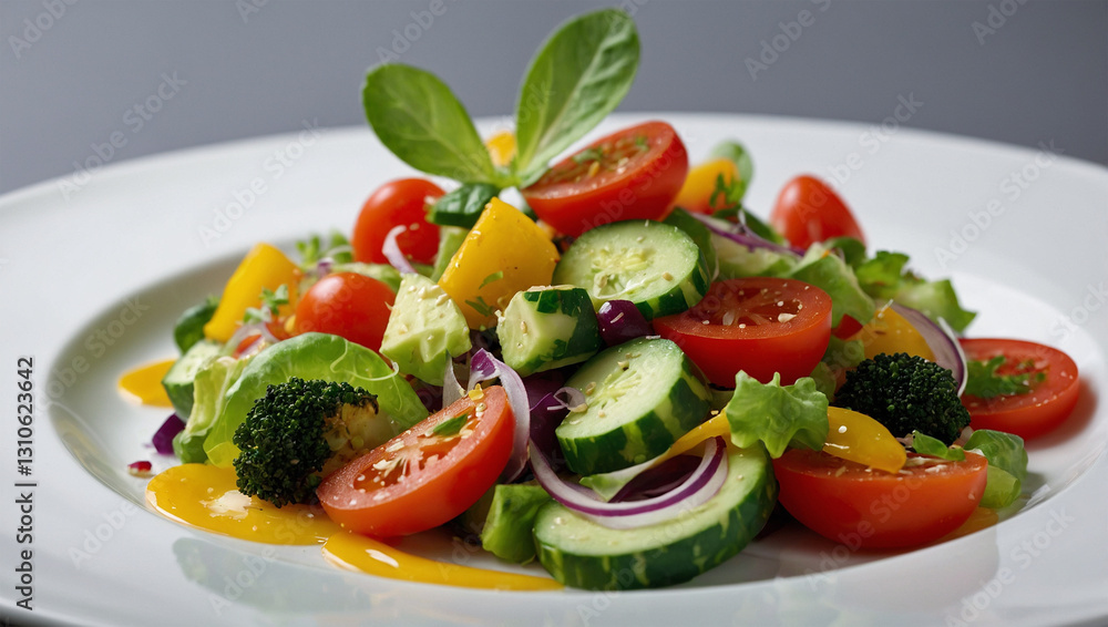 image of delicious vegetable salad served ready to eat image of delicious vegetable salad served ready to eat