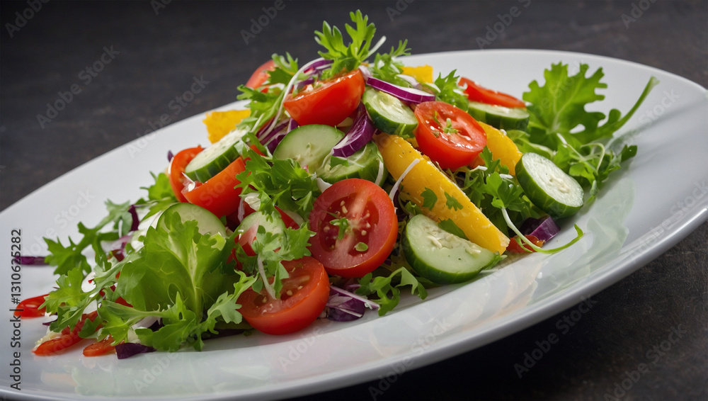 image of delicious vegetable salad served ready to eat image of delicious vegetable salad served ready to eat