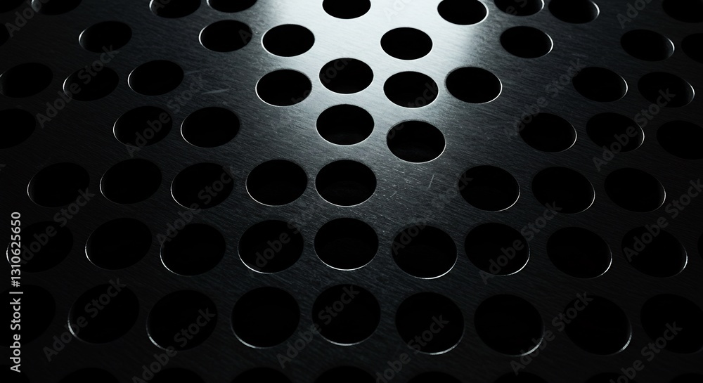Dark Metal Perforated Sheet Dramatic Lighting. AI Generated Dark Metal Perforated Sheet Dramatic Lighting. AI Generated