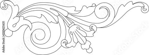 sketch vector illustration silhouette design decorative carving ornament decoration floral classic vintage ethnic traditional 