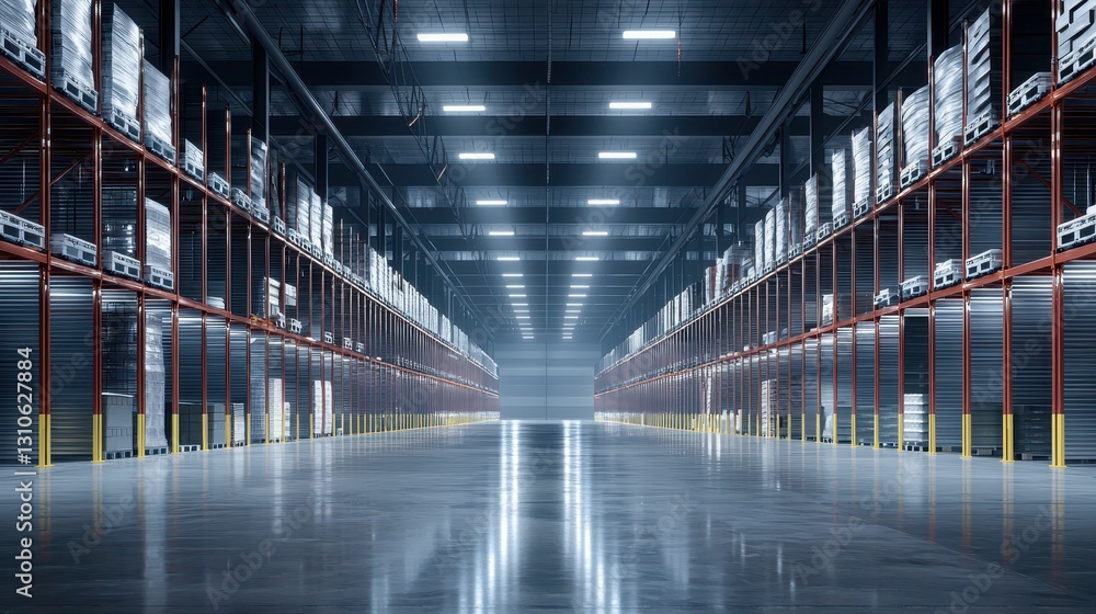 Spacious Minimalist Warehouse Environment with Clear Perspective Spacious Minimalist Warehouse Environment with Clear Perspective