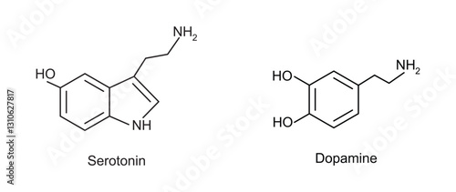  serotonin dopamine chemical structure