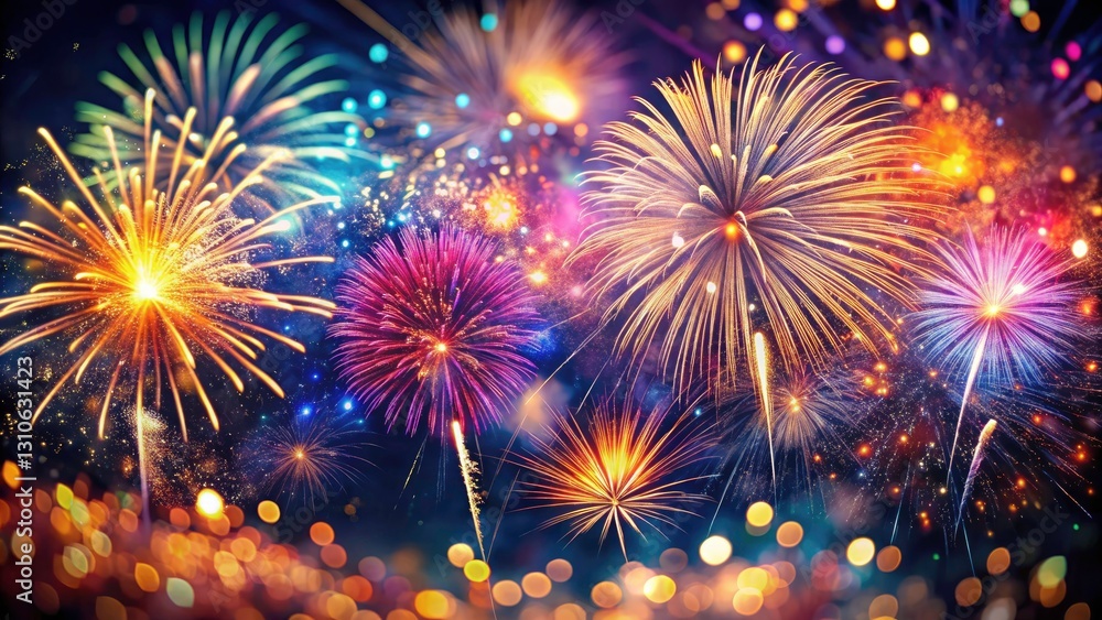 Macro Fireworks Photography: Bokeh Night Sky Explosions, Generative AI Art Macro Fireworks Photography: Bokeh Night Sky Explosions, Generative AI Art