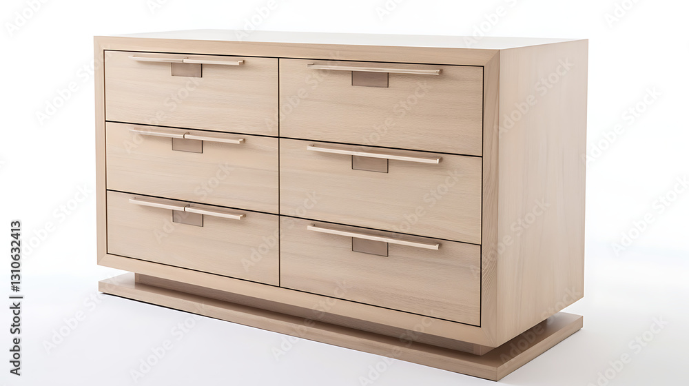 A wooden dresser with six drawers A wooden dresser with six drawers
