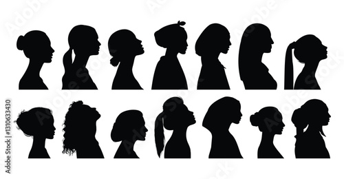 silhouette collection women silhouette side view