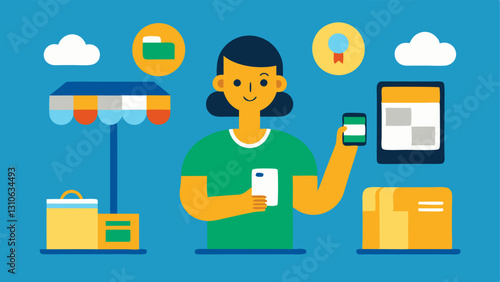 Payment Methods A person using various payment ods credit card mobile pay cash at a local market depicting the flexibility of managing finances abroad.