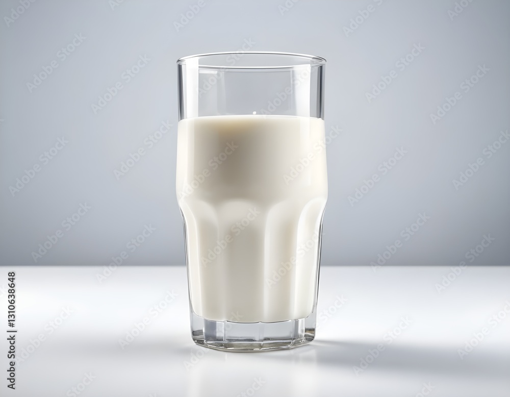 Glass of Milk on White Table Glass of Milk on White Table