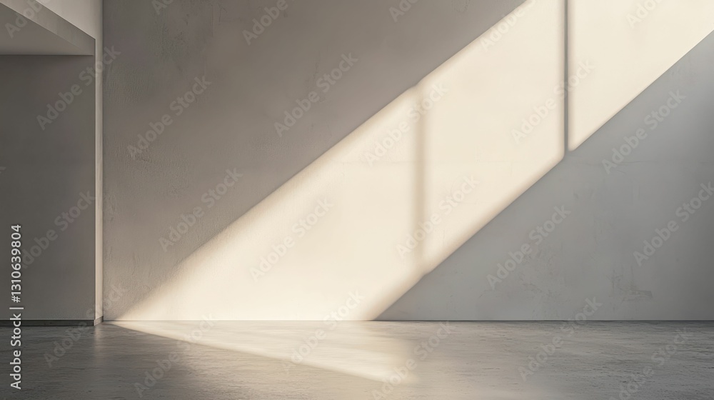 Serene Minimalist Space with Light and Shadow Play Serene Minimalist Space with Light and Shadow Play