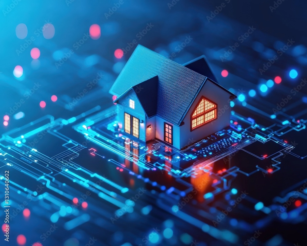 Obraz premium A futuristic vision of a home inspection process