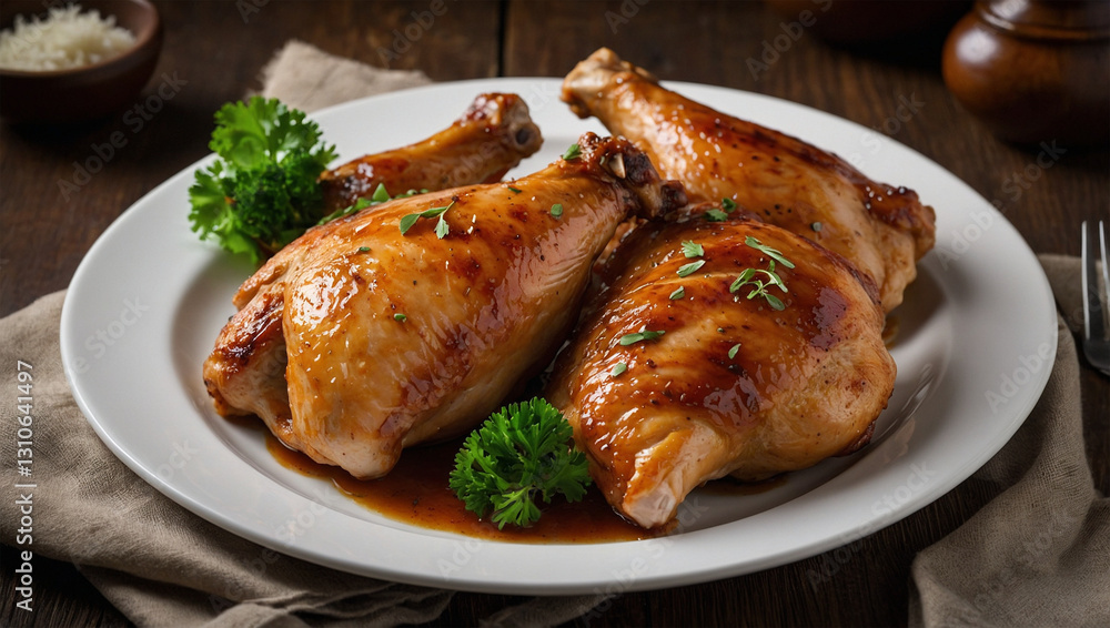 image of delicious chicken served ready to eat image of delicious chicken served ready to eat