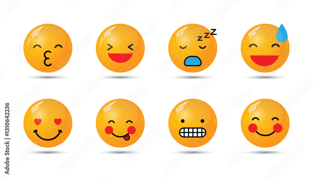 Fototapeta premium emoticon yellow 3d