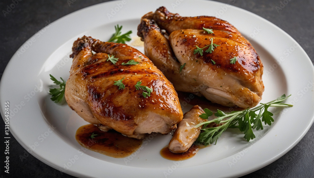 image of delicious chicken served ready to eat image of delicious chicken served ready to eat