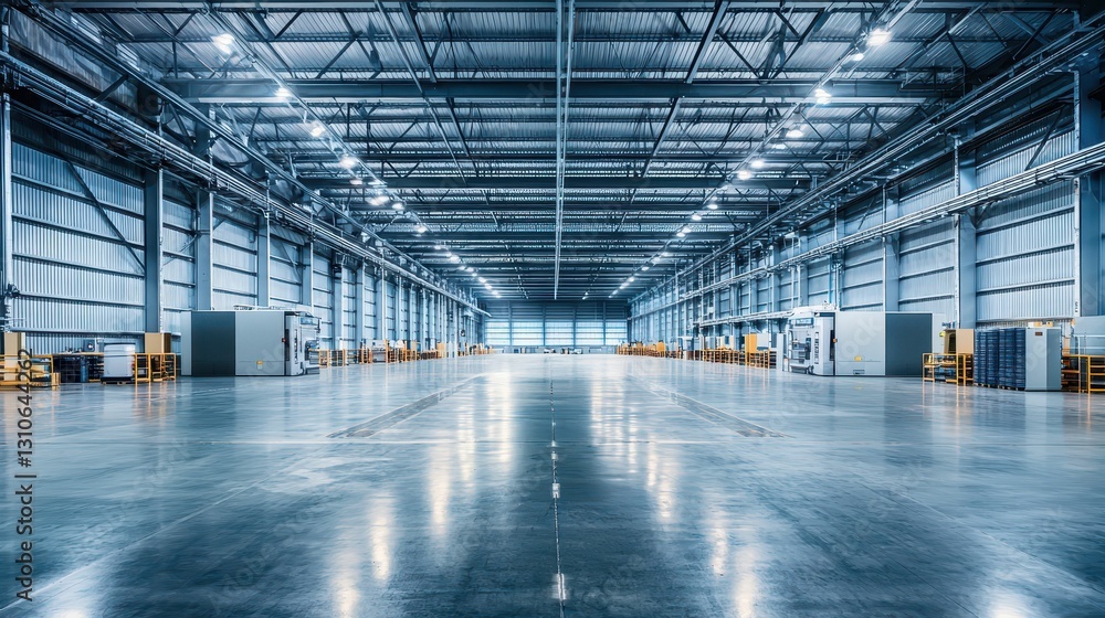 Modern Sleek Warehouse Interior Showcasing Cutting Edge Design Modern Sleek Warehouse Interior Showcasing Cutting Edge Design